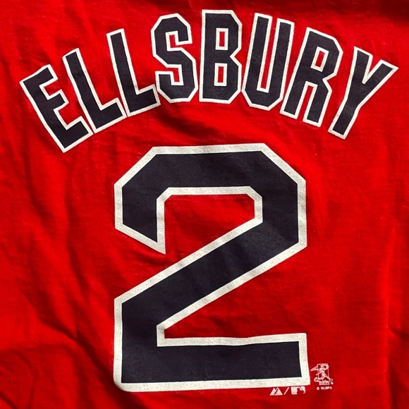 NEW Majestic Jacoby Ellsbury Women’s MLB Apparel Red Sox Name and Number T-Shirt - Picture 4 of 7